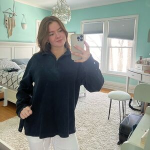 Black Polo Quarter-Zip Pullover